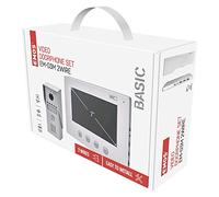 EMOS H2050 - Videoportero con cámara Impermeable con visión Nocturna, Monitor con Pantalla LCD a Color de 7 Pulgadas, fácil instalación de 2 Cables, Color Blanco y Plateado