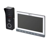 EMOS H3010 Videoportero de Puerta con vídeo Impermeable, cámara Full HD con visión Nocturna, Monitor con Pantalla LCD a Color de 7 Pulgadas, instantánea, grabación, intercomunicador, Blanco