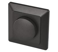 EMOS - Interruptor de intensidad LED con botón giratorio - Para bombillas LED regulables, reguladores giratorios y pulsadores - Regulador giratorio empotrado - 230 V ~, 50 Hz, 7-150 W/VA - negro