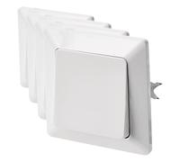 EMOS Interruptor de luz blanco (brillo), interruptor de luz con un balancín, 250 V ~/10 AX, plástico, sin caja empotrada, clase de protección IP20 para interiores, 8 x 8 x 5 cm (Paquete de 4)