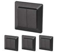 EMOS Interruptor de serie negro, interruptor doble para iluminación, 250 V~/10 AX, interruptor de doble luz de plástico, sin enchufe empotrado, clase de protección IP20 para uso en interiores, 1 pieza