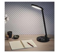 EMOS Lámpara de escritorio LED Charles, lámpara de mesa con 80 ledes, potencia 7,6 W, brillo 550 lm, plegable e inclinable, temperatura de color ajustable, atenuación gradual, cable de 1,3 m + fuente