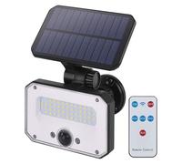 EMOS - Lámpara solar LED SPILO para exterior con detector de movimiento y mando a distancia - Aplique solar para casa y jardín - Alcance del sensor 6m/120° - 4 modos de luz, brillo máx. 1500lm, blanco