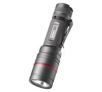 EMOS x Linterna de Mano LED con Enfoque Impermeable, superbrillante, 340 LM, 200 m de Alcance, Resistente al Agua, con Clip para Actividades al Aire Libre, Negro