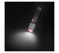 EMOS - Linterna LED de metal con batería, función Boost, batería externa y zoom - Recargable, resistente a los golpes, resistente al agua - superbrillante 1200 lm, 200 m - Clip e imán - Para interior