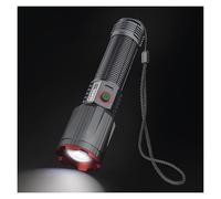 EMOS - Linterna LED de metal con batería, función Boost, batería externa y zoom - Recargable, resistente a los golpes, resistente al agua - Superbrillante 3000lm, 3000m - Correa de mano - Para