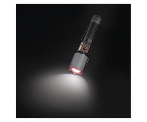 EMOS - Linterna LED de metal con batería, función Boost, batería externa y zoom - Recargable, resistente a los golpes, resistente al agua - superbrillante 1200 lm, 200 m - Clip e imán - Para interior
