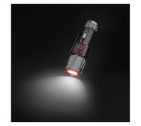 EMOS - Linterna LED de metal con batería, función Boost y enfoque - Recargable, resistente a los golpes y al agua - Superbrillante 300lm, 100m - Clip e imán - Para interior y exterior - Negro-gris