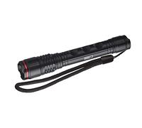 EMOS Linterna LED de metal ultraligera con correa de mano, IP44, resistente al agua y a los golpes, con enfoque, brillo de 120 lm, alcance 90 m, tiempo de funcionamiento 7 horas, aluminio, pilas,