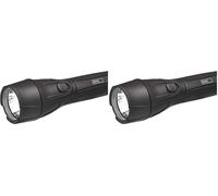 EMOS - Linterna LED ultraligera - Resistente a los golpes - 55lm, máx. 125m - Plástico - 16 horas - Funciona con pilas (AA) - Banda - Para interiores - negro (Paquete de 2)
