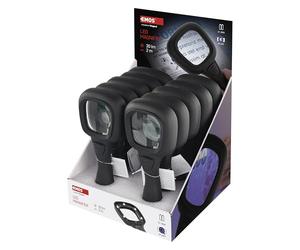 EMOS Lupa de Lectura LED con luz LED y UV, Zoom 2,5X, 10 Unidades, lupas de Mano iluminadas para Personas Mayores, Lectura, inspección, Monedas, Billetes, Pasatiempos, Incluye Estructura y Pilas