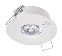 EMOS - Luz LED de seguridad ORSU 1W con 2 lentes y batería - Luz antipánico con función de prueba automática - Modo de emergencia 3 horas - Montaje empotrado - Luz blanca fría - Para interiores