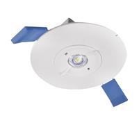 EMOS - Luz LED de seguridad ORSU 2W con 2 lentes, accesorio y batería - Luz antipánico con función de prueba automática - Modo de emergencia 3 horas - Montaje empotrado - Luz blanca fría - Para