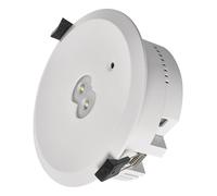 EMOS - Luz LED de seguridad ORSU 3W con 2 lentes y batería - Iluminación antipánico con botón de prueba manual - Modo de emergencia 3 horas - Montaje empotrado - Luz blanca fría - Para interiores