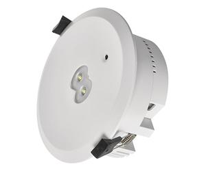 EMOS - Luz LED de seguridad ORSU 3W con 2 lentes y batería - Iluminación antipánico con botón de prueba manual - Modo de emergencia 3 horas - Montaje empotrado - Luz blanca fría - Para interiores