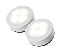 EMOS - Luz nocturna LED 2 unidades con almohadillas adhesivas - 2x luz de orientación alimentada por batería (cada una con 3 pilas AAA), para niños y personas mayores - Lámpara de presión para pegar