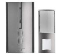 EMOS P5763 - Timbre inalámbrico con repetidor de Alcance Ilimitado, Funciona con Pilas, Volumen de 5 Niveles de hasta 85 dB/Pantalla LED, 16 melodías, función de Memoria