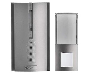EMOS P5763 - Timbre inalámbrico con repetidor de Alcance Ilimitado, Funciona con Pilas, Volumen de 5 Niveles de hasta 85 dB/Pantalla LED, 16 melodías, función de Memoria