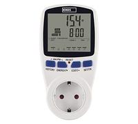 EMOS P5822 - Medidor de Consumo de energía con indicador LED, medidor de costes de Electricidad, medidor de Electricidad, vatímetro con protección contra sobrecarga, medidor de emisiones de CO2