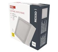 EMOS Panel LED de 7,6 W, plafón cuadrado de 680 lm, lámpara de pared de 12 x 12 cm, equivalente a una bombilla de 50 W, color de luz blanco neutro 4000 K, incluye controlador LED, duración de la luz: