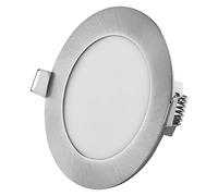 EMOS Panel LED de 7 W, empotrable redondo de 480 lm, lámpara de techo con diámetro de 12 cm, extraplana, profundidad de montaje de 2,1 cm, 3 colores de luz ajustables, blanco cálido neutro (3000 -