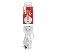 EMOS - Regleta con 3 Puertos USB, Longitud del Cable 1,4 m, estándar francés