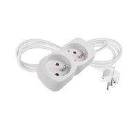 EMOS - Regleta de 2 enchufes de 1,4 m, 2 enchufes franceses orientados a 45°, estándar francés