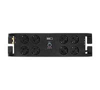 EMOS Regleta de 8 enchufes con protección contra sobretensiones, Cable de 3 m con Interruptor e indicador LED, Enchufe múltiple de protección de Contacto, 1800 J, Corriente de Fuga 15000 A