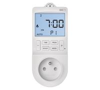 EMOS 2in1 Steckdosentermostato und Zeitschaltuhr, digitaler Raumtemperaturregler und Timer-Steckdose für Heizung und Kühlung, Heizkörper, Infrarotheizung, Aqua/Terra, Gewächshaus, P5660FR