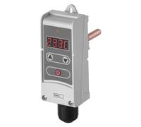 EMOS termostato digital con funda de inmersión, función histéresis, manual, 5-80 °C, calefacción/refrigeración, invasivo, blanco