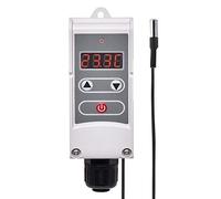 EMOS P5684 - Termostato con Sensor Remoto, sensibilidad de conmutación Ajustable y Pantalla Digital/termostato de Tubo de Ajuste de Rango de 5 °C a 90 °C, 45 x 45 x 130 mm