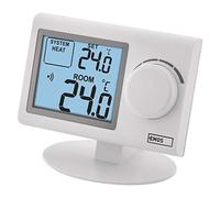 EMOS P5614 - Termostato inalámbrico de pared manual para sistemas de calefacción y refrigeración, termostato/regulador de temperatura ambiente con rueda de ajuste, transmisor + receptor, alcance de 100 m, color blanco