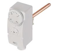 EMOS - Termostato mecánico con Manguito de inmersión - Manual, con Cable - Sistemas de calefacción y refrigeración - Control de Temperatura 0-90 °C - medición invasiva - 230 V, 16 A/4 A - Blanco
