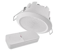 EMOS - Timbre con Cable/inalámbrico para instalación en Techo - con botón de batería - 10 melodías, 4 volúmenes, máx. 90 dB - Conector de pulsador Dual - Receptor de 230 V, botón Alimentado por Pilas