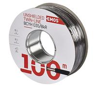 Emos ungesc hirmte zweidr Athle itung 2 x 0,35 mm, 100 Unidades, Color Negro/Rojo, S8230