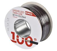 Emos ungesc hirmte zweidr Athle itung 2 x 0,50 mm, 100 Unidades, Color Negro/Rojo, S8250