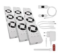 EMOS Ventilador de calefacción para Ahorrar energía y costes de calefacción, Set de iniciación Trio, 3 Unidades de Ventilador de calefacción, Incluye Sensor de Temperatura con regulador, Cargador y