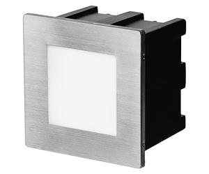 Emos zc0109, lámpara LED empotrable de orientación 80 × 80, 1,5 W blanco cálido IP54, aluminio, Stainless Steel, 9 x 8,5 x 7 cm