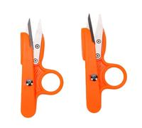 Emoshayoga 2 Mini Tijeras de Hilo, Tijeras de Costura Ergonómicas con Presillas para los Dedos, Cortador Eficiente para Telas y Manualidades, Acero Inoxidable, 12 X 5 Cm