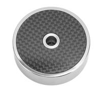 Emoshayoga Estabilizador de Peso Récord Negro Plateado para Mayor Estabilidad y Rendimiento en Tocadiscos de Vinilo, Acero Inoxidable 304 y Fibra de Carbono, Diámetro 52,5 Mm