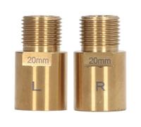 Emoshayoga Extensor de Pedal de Bicicleta, Espaciador Resistente de Acero de 20 Mm para Pedales Roscados de Bicicleta, Paquete de 2 Unidades, Color Dorado