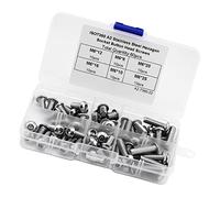 Emoshayoga Juego de Tornillos de Cabeza de Botón Hexagonal de Acero Inoxidable con Caja de Plástico para Muebles del Hogar M6 60PCS