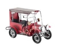 Emoshayoga Modelo de Coche Clásico de Hojalata Vintage, Vehículo Coleccionable Rojo de 19 Cm, Decoración de Escritorio para el Hogar, Bar, Cafetería, Restaurante, Regalo de Fiesta
