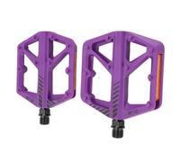 Emoshayoga Pedal de Bicicleta Pedal Plano Dentado de Doble Cara de Fibra de Nailon Antideslizante para Ciclismo de Carretera y de Montaña, Eje de Acero Al Boro, 2 Unidades (Púrpura)
