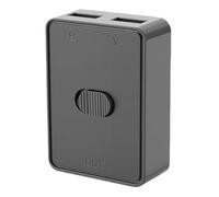 Emoshayoga Selector de Interruptor USB 2.0 Conmutador de Salida 2 en 1 Compacto y Eficiente para Compartir 1 Dispositivo USB entre Dos Computadoras Material ABS