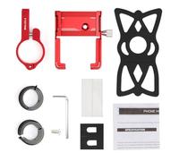 Emoshayoga Soporte Universal para Teléfono de Bicicleta de Aleación de Aluminio con Agarre Seguro para Andar en Motocicleta, Aleación de Aluminio/Silicona, Se Adapta a Teléfono de 2,2 a 3,9 (Rojo)