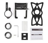 Emoshayoga Soporte Universal para Teléfono de Bicicleta de Aleación de Aluminio con Agarre Seguro para Andar en Motocicleta, Aleación de Aluminio/Silicona, Se Adapta a Teléfono de 2,2 a 3,9 (Negro)