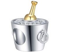 EMOSTAR Abalorio de plata de ley 925, diseño de copa de vino, piña, cono de helado, copa de cóctel, maíz, champiñón, colgante de caramelo para mujer