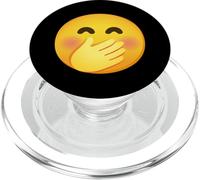Emoticon Cara sonrojada con la Mano sobre la Boca PopSockets PopGrip para MagSafe