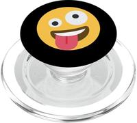 Emoticon de Cara Zany excitada de Ojos Locos Salvajes PopSockets PopGrip para MagSafe
